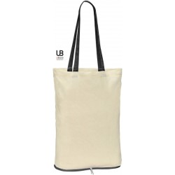 Sac pliable en coton bicolore