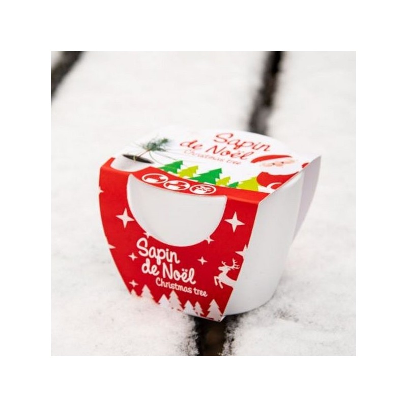 Pot céramique blanc 8 cm sapin de noël