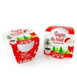 Pot céramique blanc 8 cm sapin de noël