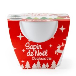 Pot céramique blanc 8 cm sapin de noël