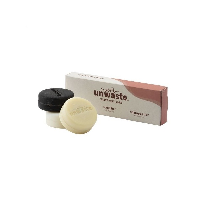 Unwaste Soap Set savon, d'écorce et shampoing
