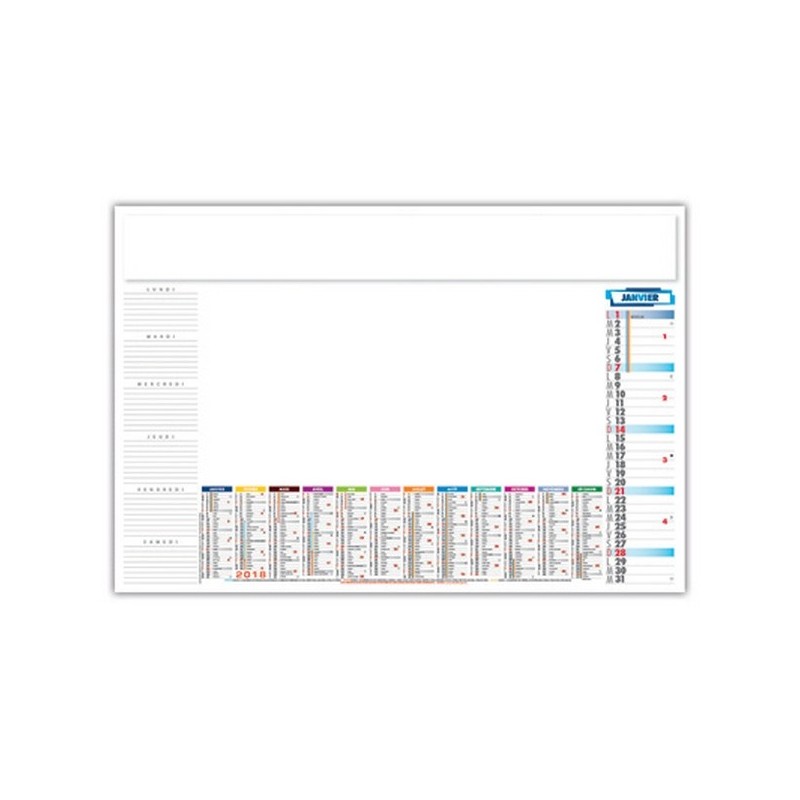 Sous main avec feuillets variables tous les 2 feuillets annuel