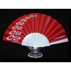 Eventail en plastique avec toile tissu
