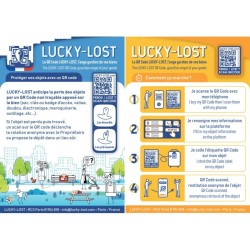 Pack LUCKY-LOST 2 QR Codes adhésif et 1 badge PVC offert