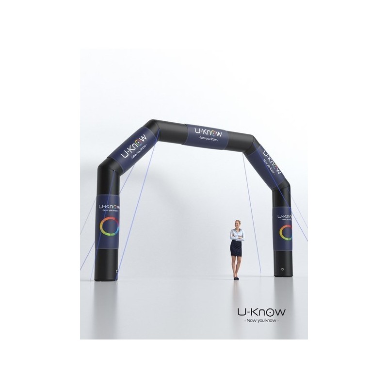 Grande arche gonflable noire  6,5 x 4,5m - Impression sur velcro