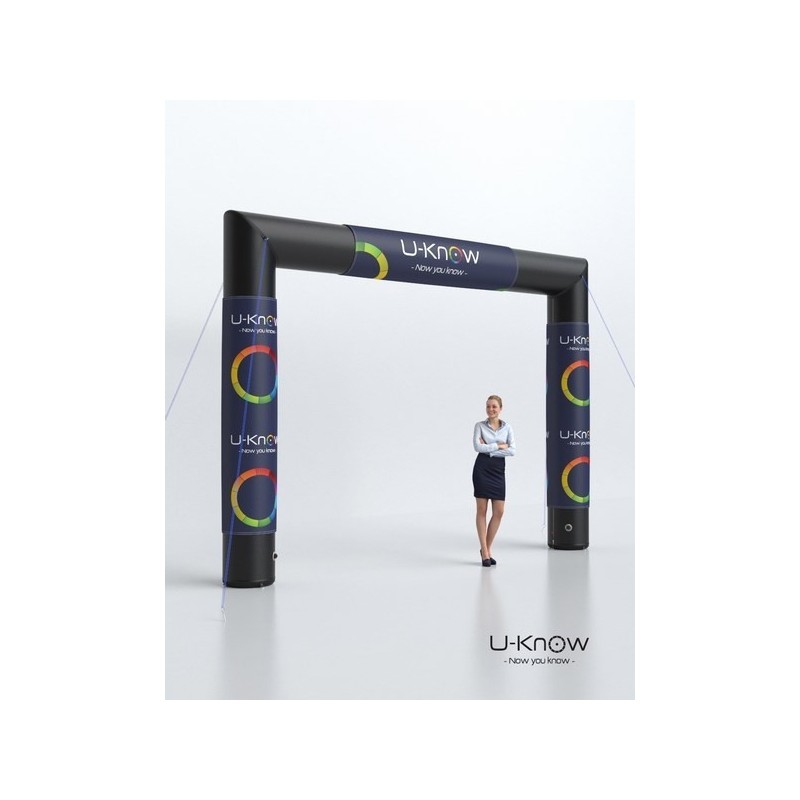 Petite arche gonflable noire  4,5 x 3,2m - Impression sur Velcro