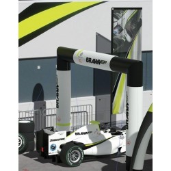 Petite arche gonflable noire  4,5 x 3,2m - Impression sur Velcro