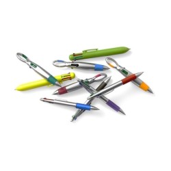 Stylo 4 couleurs avec mousqueton