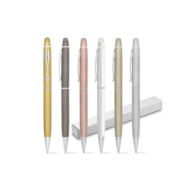 Stylo à bille en métal avec pointe tactile