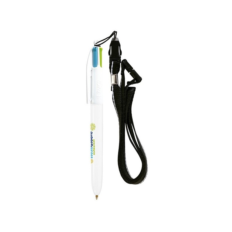 Stylo Bic 4 couleurs fashion avec tour de cou