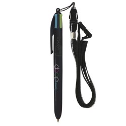 Stylo Bic 4 couleurs fashion avec tour de cou