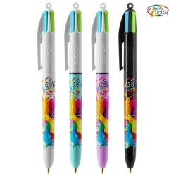 Stylo Bic 4 couleurs fashion avec tour de cou
