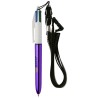 Stylo bic 4 couleurs bille brillant (shine) avec tour de cou