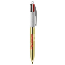 Stylo bic 4 couleurs bille brillant (shine) avec tour de cou