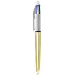Stylo bic 4 couleurs bille brillant (shine) avec tour de cou