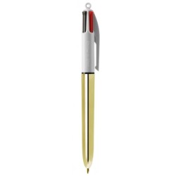 Stylo bic 4 couleurs bille brillant (shine) avec tour de cou