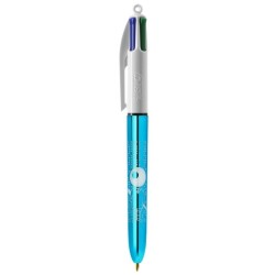 Stylo bic 4 couleurs bille brillant (shine) avec tour de cou