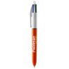 Stylo bic 4 couleurs bille fine avec tour de cou