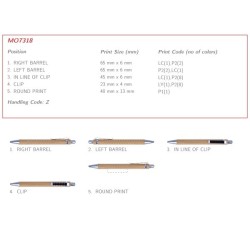 Stylo bille automatique en bambou