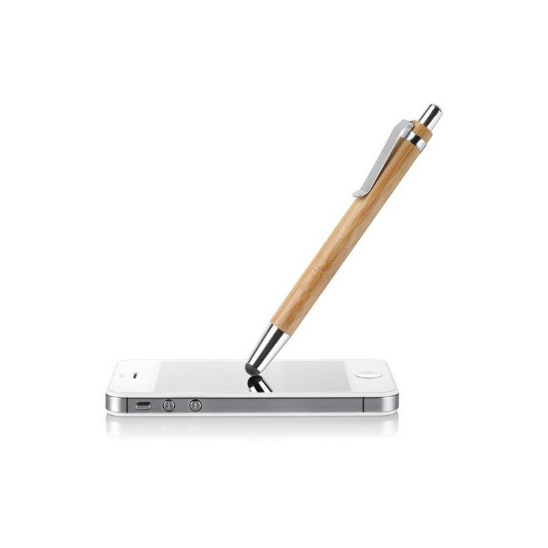  Stylo à bille bambou avec stylet tactile