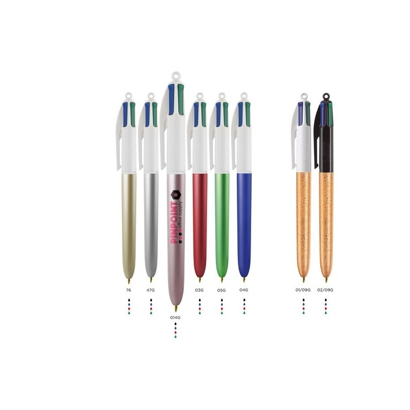 Stylo Bic 4 couleurs corps glacé