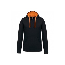 Sweat-shirt à capuche contrasté