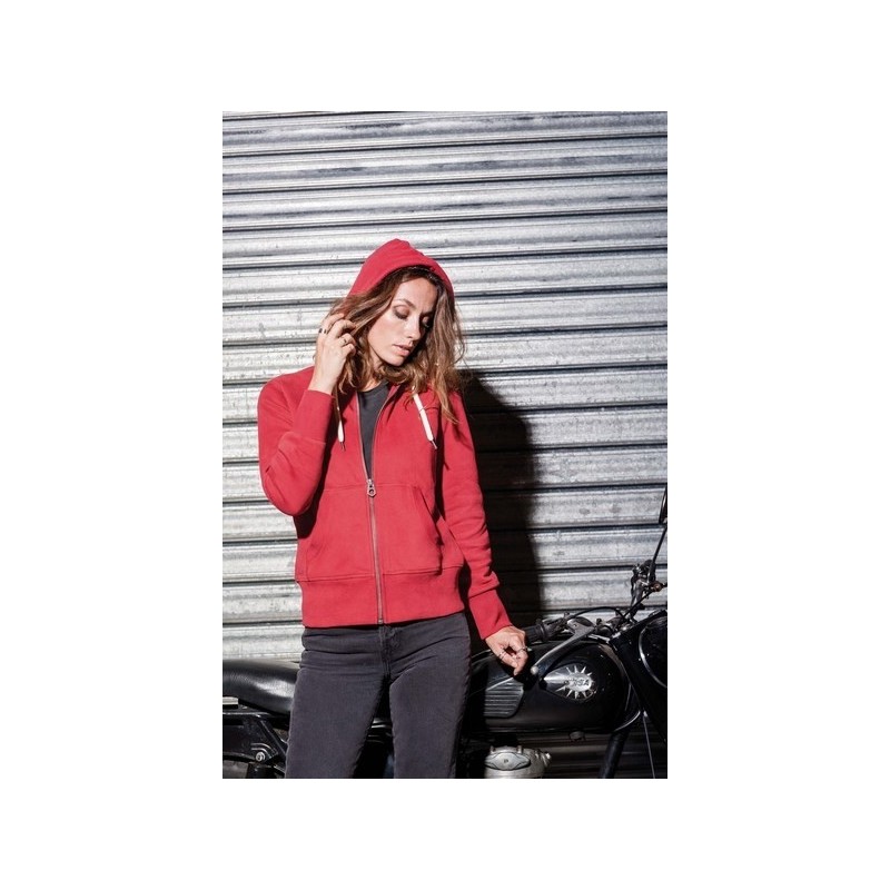 Sweat-shirt vintage zippé à capuche femme