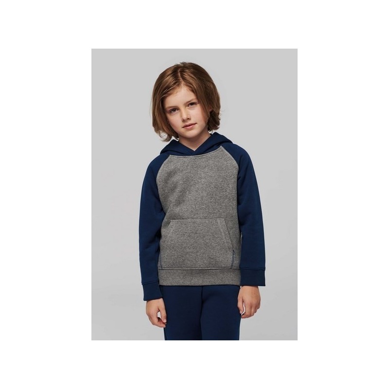 Sweat-shirt capuche bicolore enfant - Proact