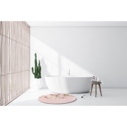 Tapis de bain rond quadri