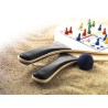 Set de 2 raquettes de plage avec balle, jeu d\'échec et petits chevaux