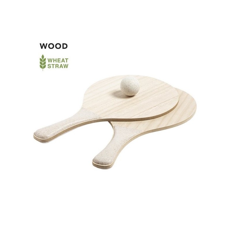Raquette Plage en bois et canne de blé