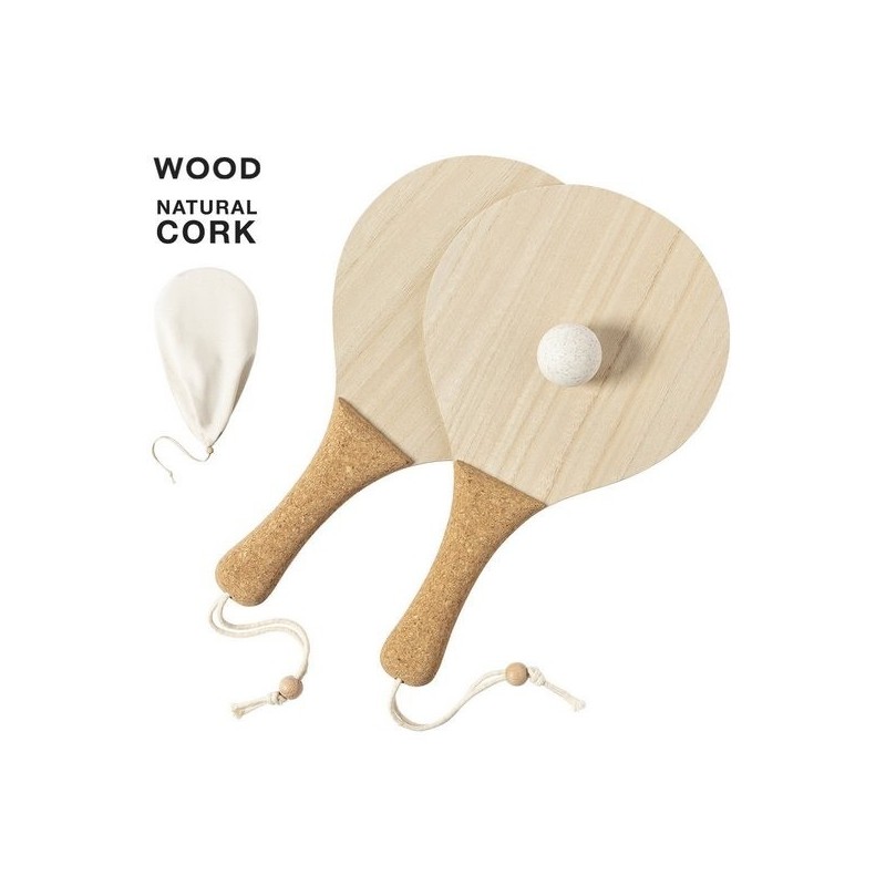 Raquettes de plage en bois