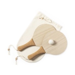 Raquettes de plage en bois