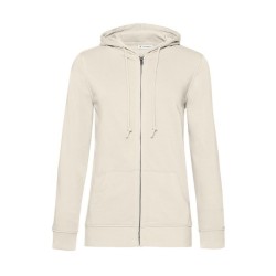 B&C Organic Zipped Hood /Women - Sweat capuche zippé organique femme - Blanc