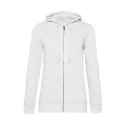 B&C Organic Zipped Hood /Women - Sweat capuche zippé organique femme - Blanc