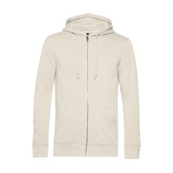 B&C Organic Zipped Hood - Sweat capuche zippé organique - Blanc