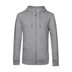 B&C Organic Zipped Hood - Sweat capuche zippé organique - Blanc