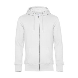 B&C King Zipped Hood - Sweat Capuche zippé KING - Blanc