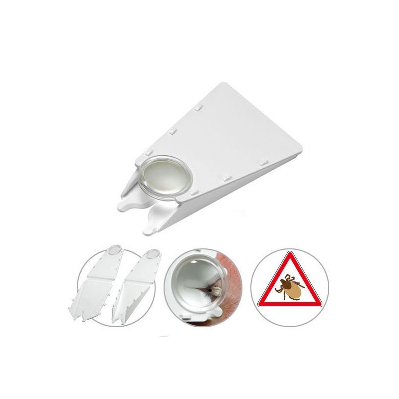 Pince à tique avec loupe