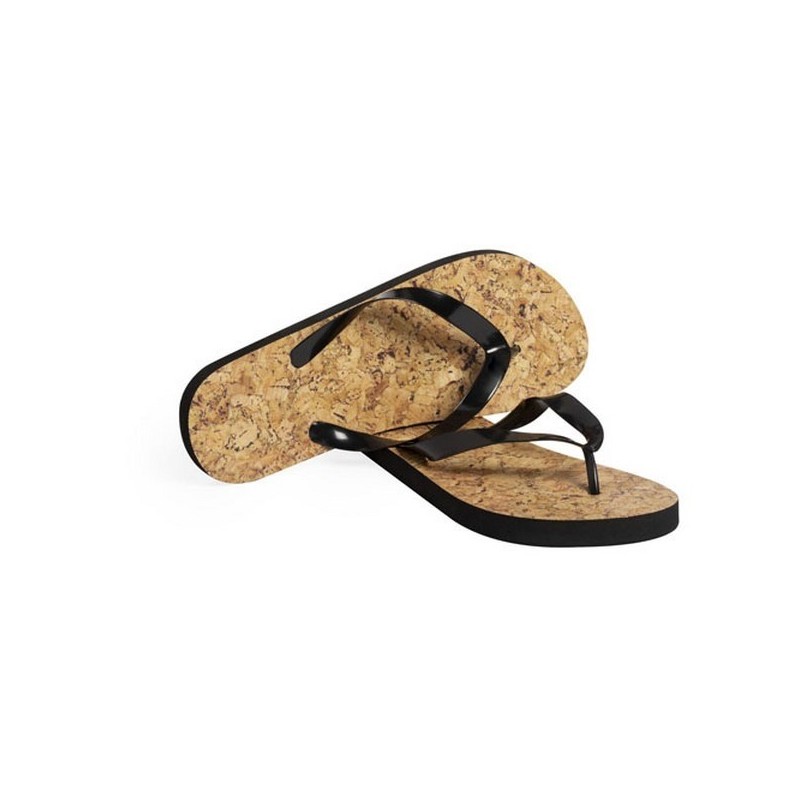 Paire de tongs avec une semelle épaisse imitation liège