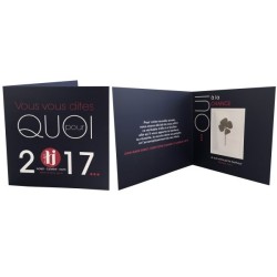 Carte de voeux trèfle à 4 feuilles