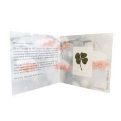 Carte de voeux trèfle à 4 feuilles