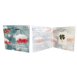 Carte de voeux trèfle à 4 feuilles