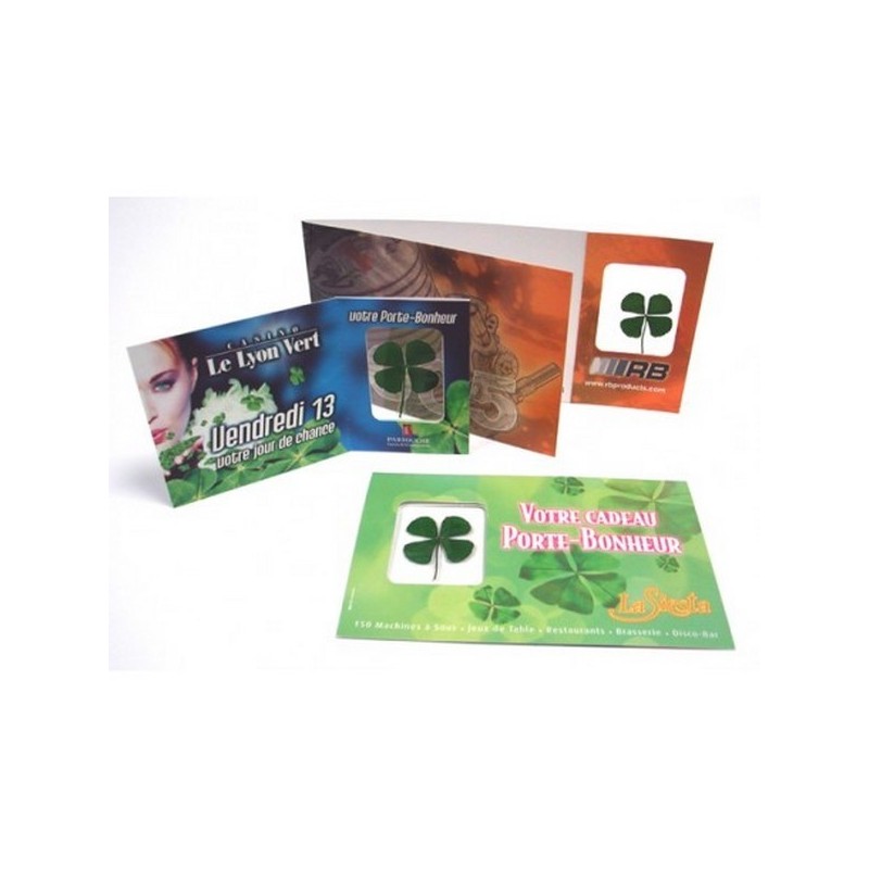 Carte postale trèfle porte bonheur