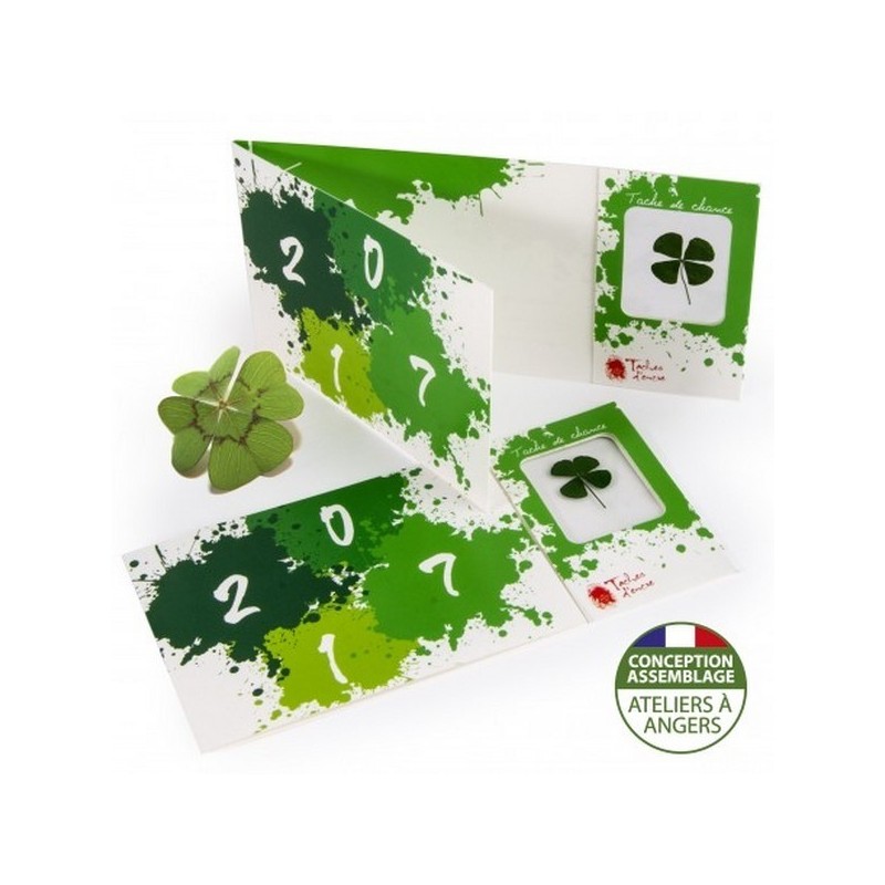 Carte trèfle à 4 feuilles porte bonheur