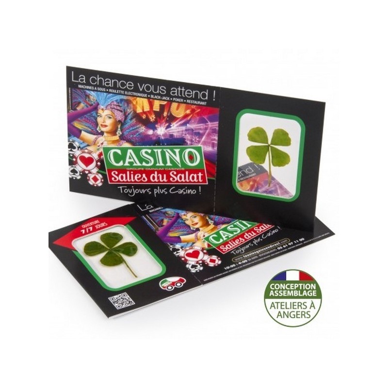 Carte trèfle à 4 feuilles porte bonheur