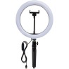 Lampe anneau avec support de téléphone et trépied