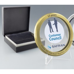 Médaille verre métal