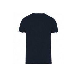T-shirt col V en maille piquée