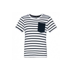 T-shirt rayé marin avec poche manches courtes enfant